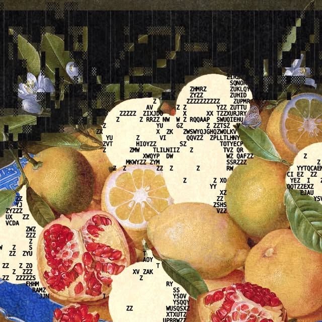Still life modified by ASCII elements
